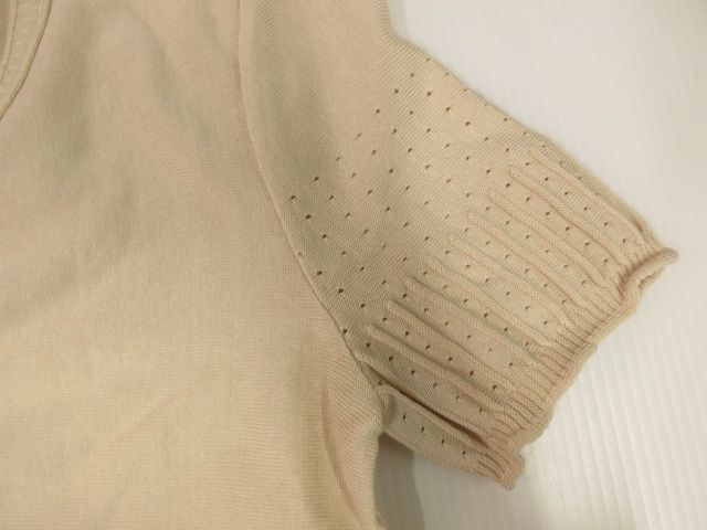 サルヴァトーレフェラガモ Salvatore Ferragamo ニット 半袖 M 透かし 