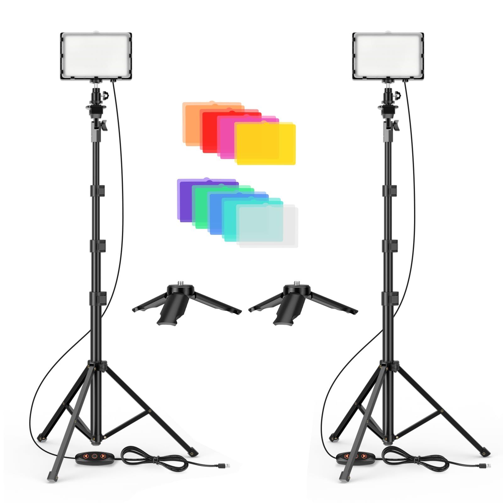 EMART LED撮影用ライト2本セット ビデオライト 調節可能な高さ53~136cm
