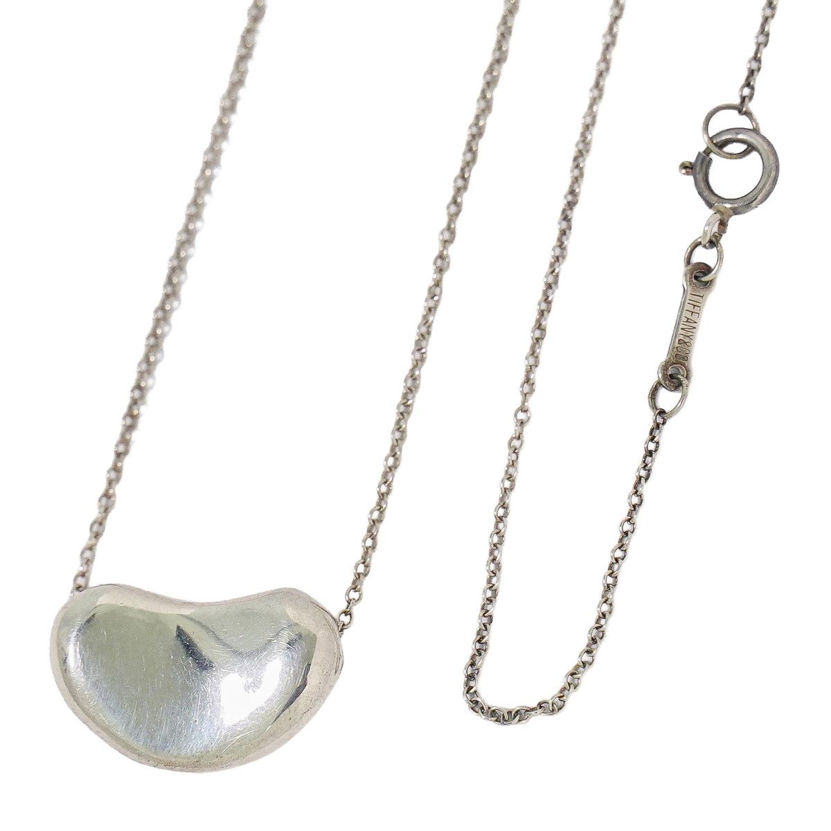 本物 ティファニー TIFFANY & Co. ビーン 925 ネックレス ペンダント シルバー Bean アクセサリー ジュエリー 中古・