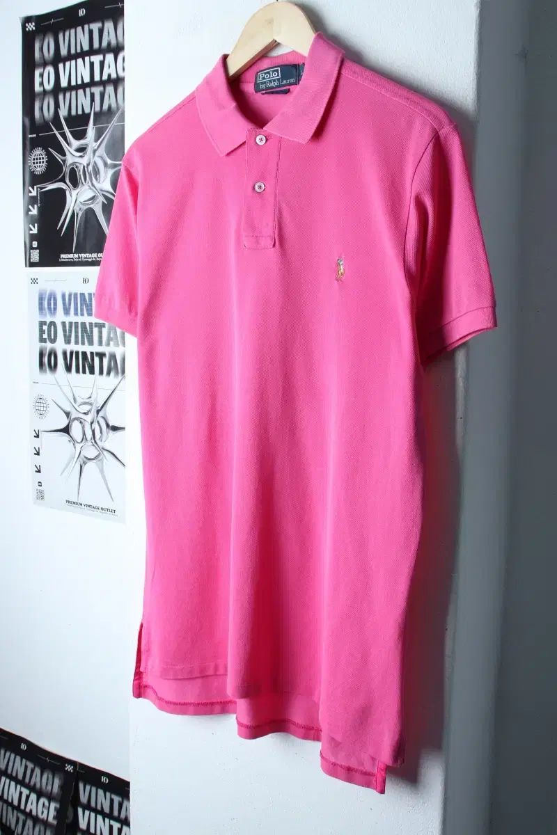 (L-XL) ポロラルフローレン 半袖 KARA Tシャツ ピンク 無地-77D0