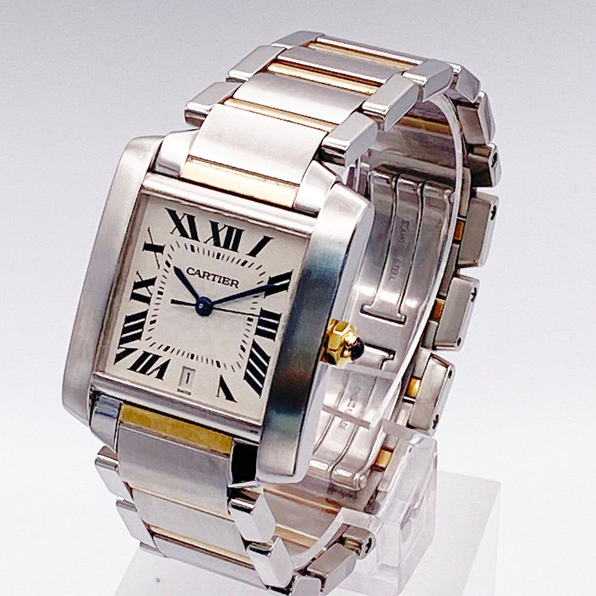 CARTIER カルティエ タンクフランセーズ LM 18K SS 自動巻き 腕時計 