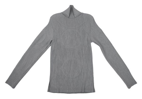イッセイミヤケISSEY MIYAKE サークルエンボスネックデザインプリーツ
