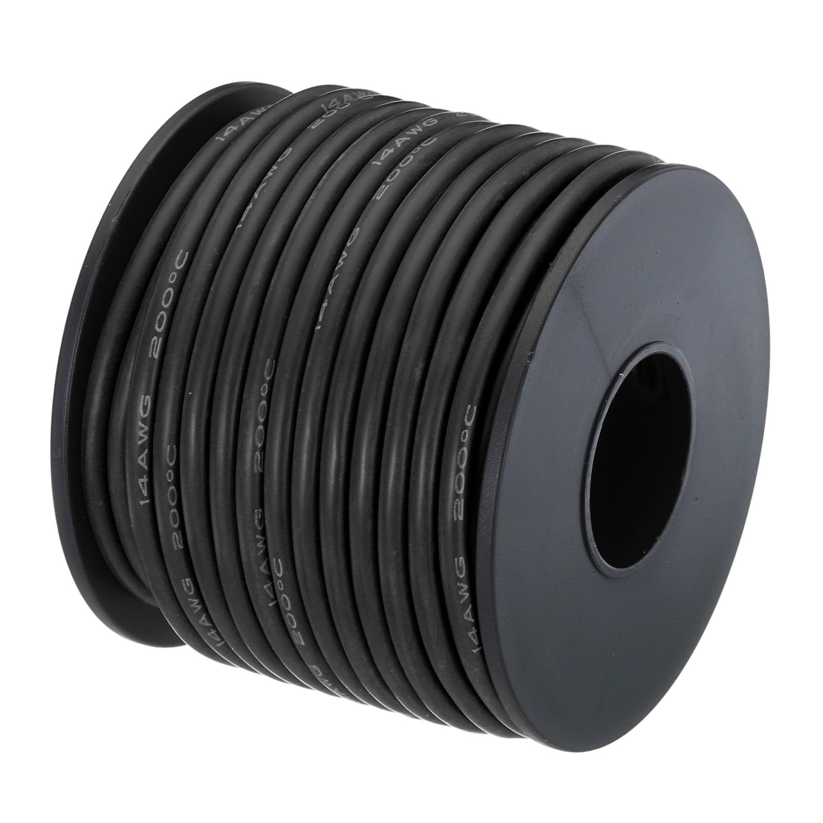 新品 uxcell 14ゲージシリコンワイヤー 14AWG 電線 銅製 高温用 フックアップ スプール 49.2ft ブ ラック 車両モデル 電化製品用