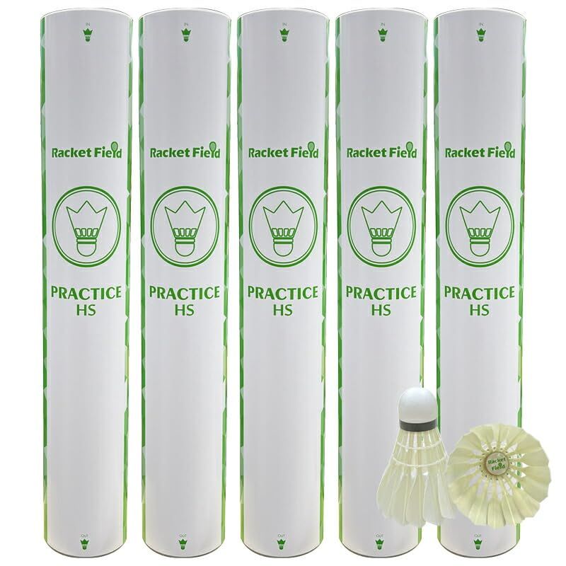 新品 ラケットフィールド バドミントン シャトル オリジナル PRACTICE HS 練習用 プラクティス (5ダース 4番/17-22℃)