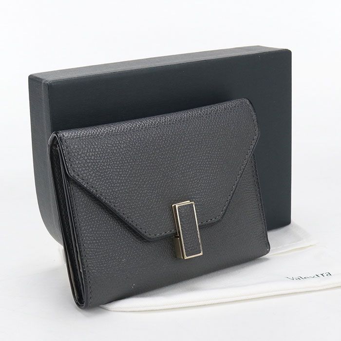 Valextra ヴァレクストラ イジィデ　ウォレット 三つ折り財布 カーフ【中古】 レディース