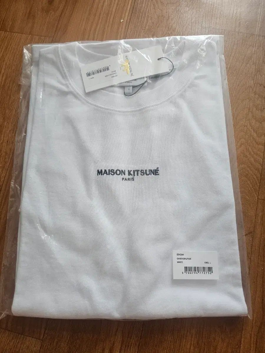 メゾンキツネ 白 ロゴ 半袖Tシャツ L 新品