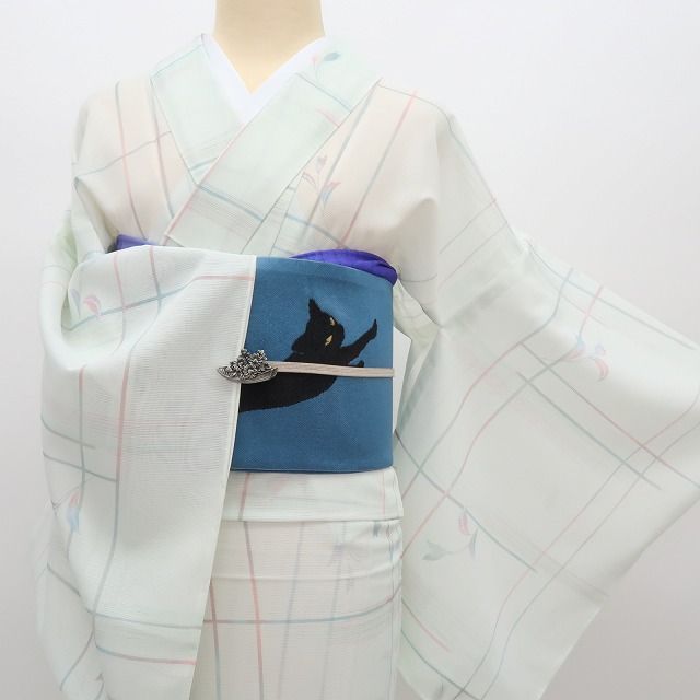 百華❀Y4957◇新品 洗える夏着物 絽 仕付け糸付 手縫い仕立て 小紋