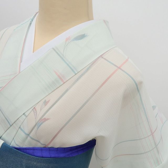 百華❀Y4957◇新品 洗える夏着物 絽 仕付け糸付 手縫い仕立て 小紋