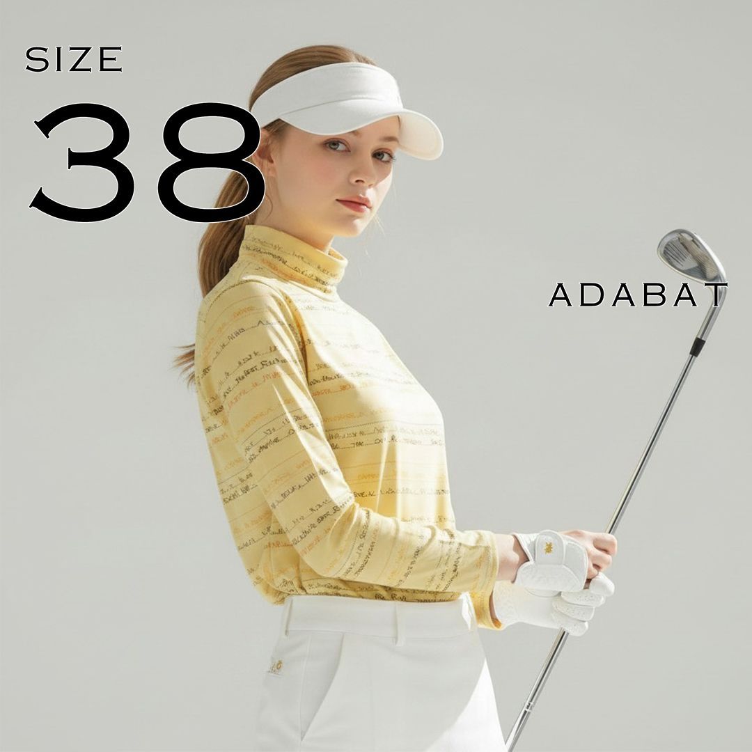 adabat アダバット 日本製 レディース ゴルフウェア 英字総柄 長袖
