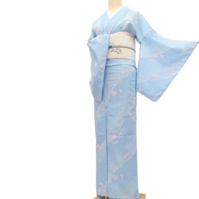 百華❀Y4959◇美品 洗える夏着物 絽 桜 小紋 - メルカリ
