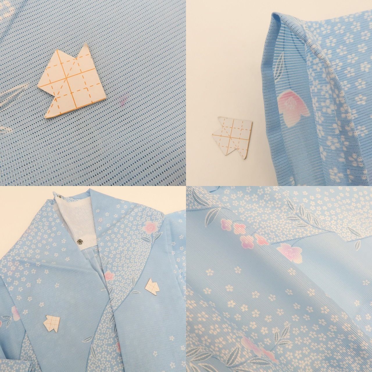 百華❀Y4959◇美品 洗える夏着物 絽 桜 小紋 - メルカリ