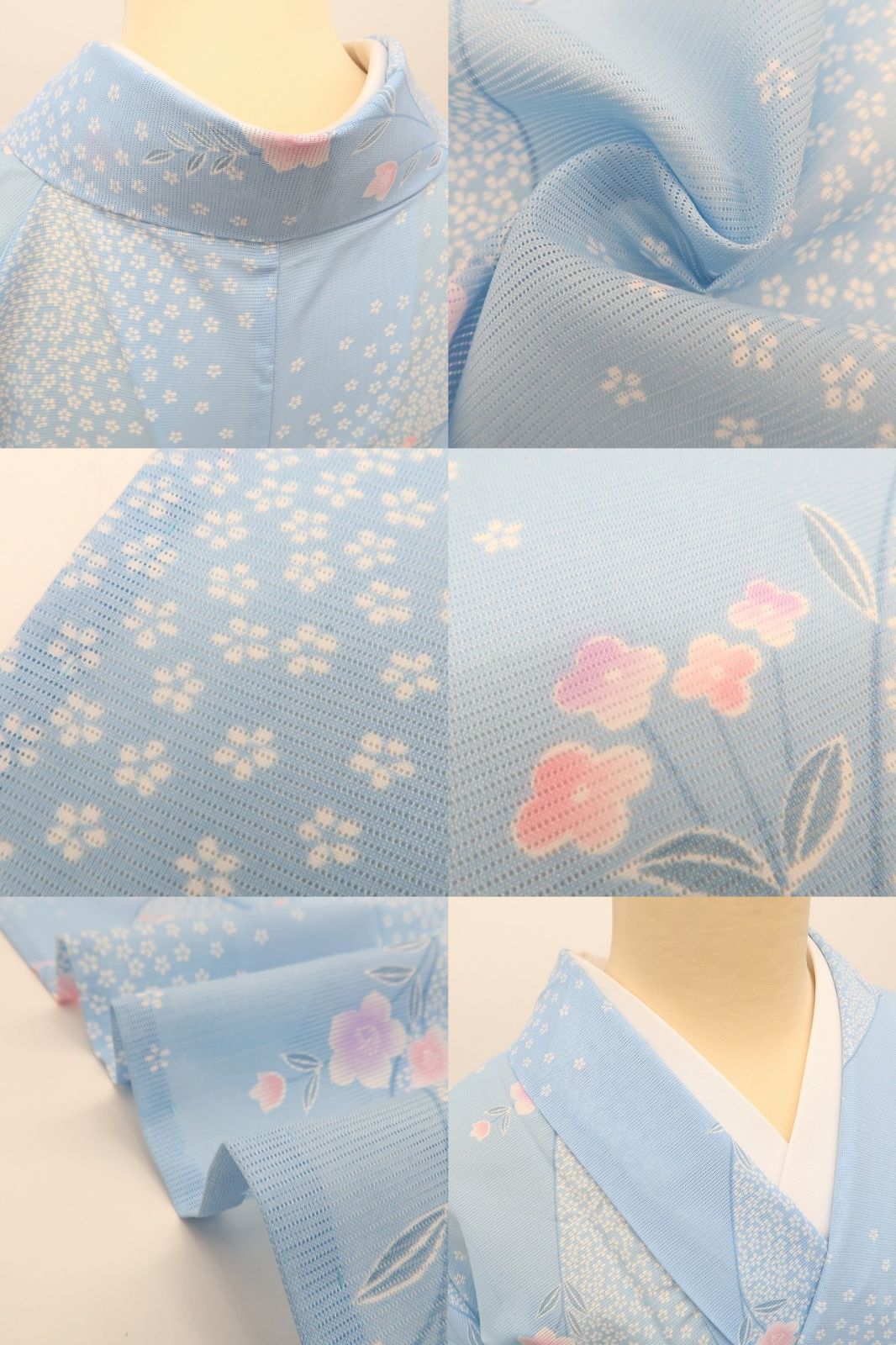 百華❀Y4959◇美品 洗える夏着物 絽 桜 小紋 - メルカリ