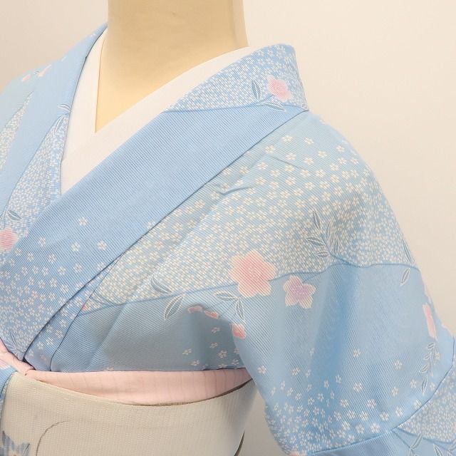 百華❀Y4959◇美品 洗える夏着物 絽 桜 小紋 - メルカリ