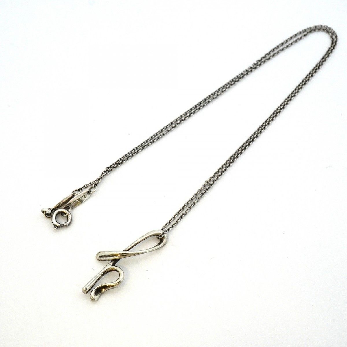 6jeb0176-k】ティファニー ネックレス イニシャルH シルバー925【中古 