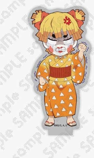 鬼滅の刃 ナムコ スタンド付きアクリルプレート 我妻善逸 善子　遊郭編 我妻善逸 1 鬼滅の刃 遊郭編 コラボレーションカフェ 描き下ろしみに