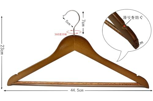ハンガー 木製ハンガー スーツハンガー フックは360度回転します 滑り