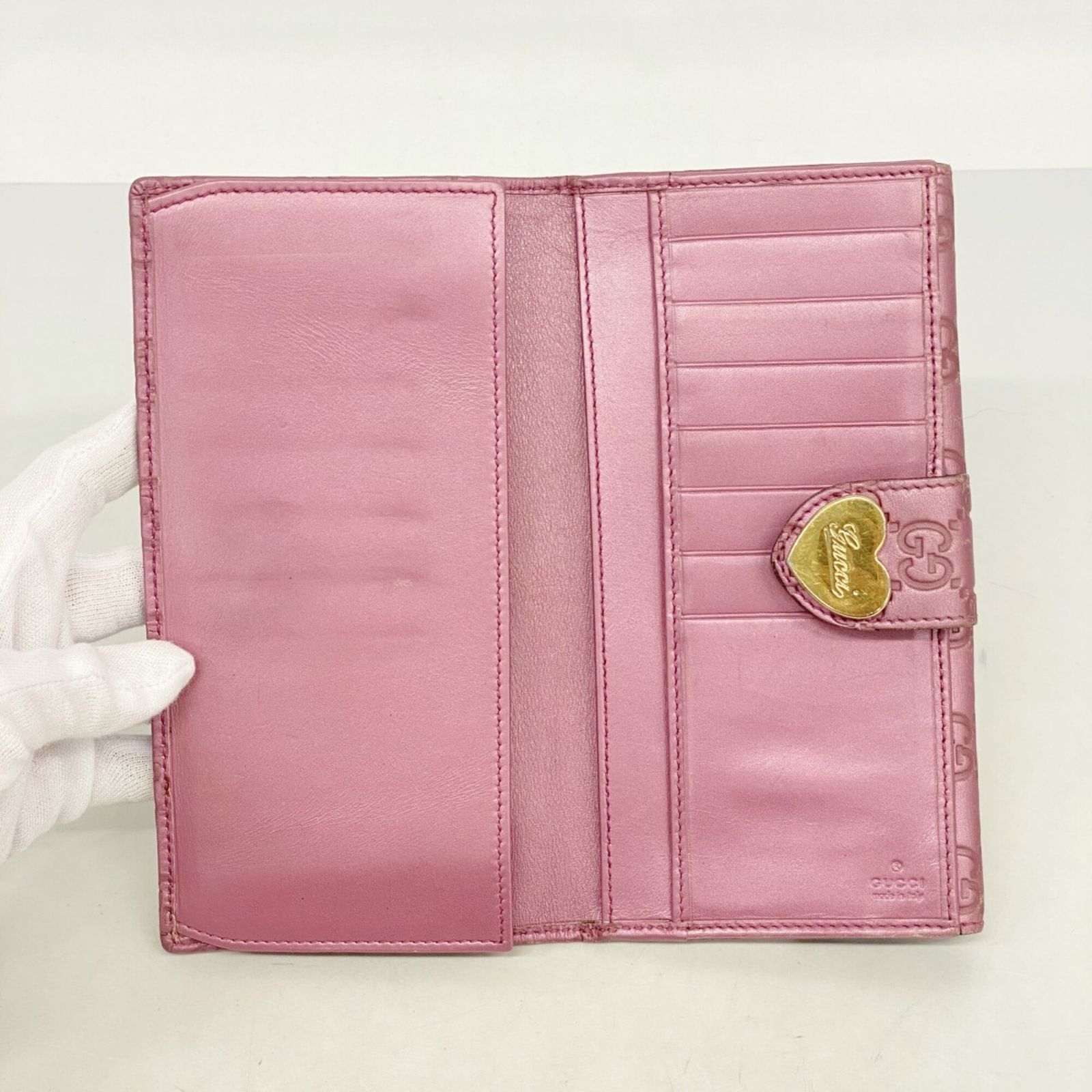 グッチ(Gucci) グッチ 長財布 グッチシマ 203550 レザー ピンク
