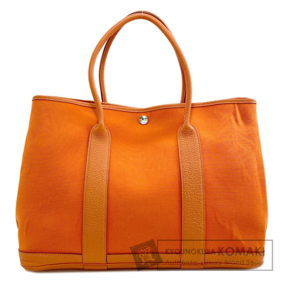 HERMES エルメス ガーデンパーティPM シルバー金具 ハンドバッグ トワル レディース [中古]