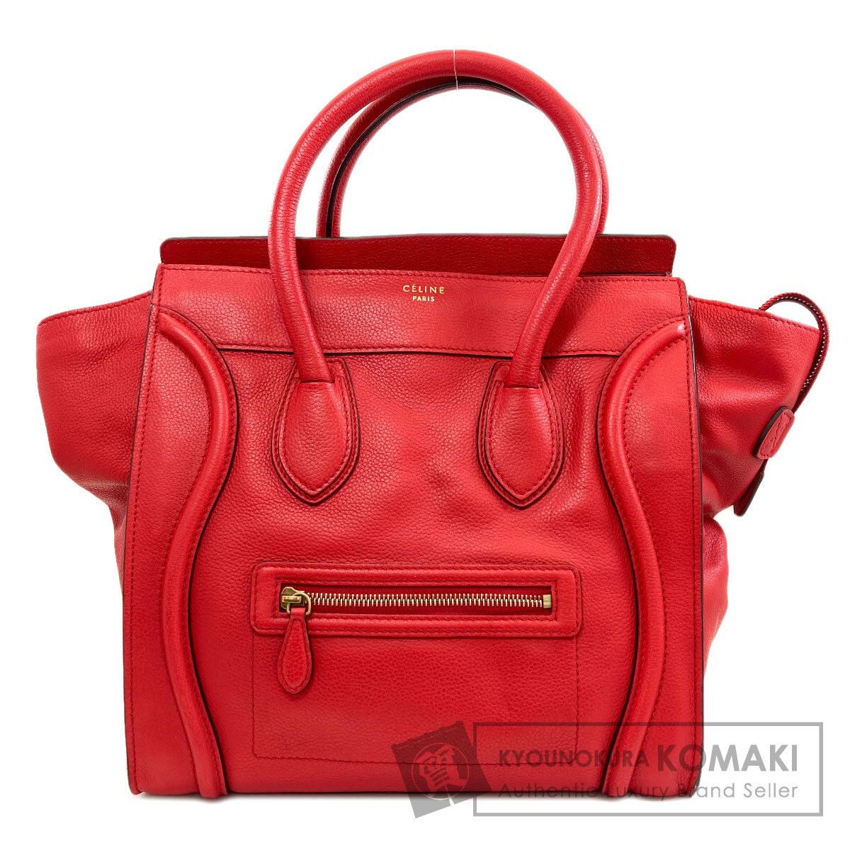 CELINE セリーヌ ラゲージ ミニ ハンドバッグ カーフ レディース [中古]
