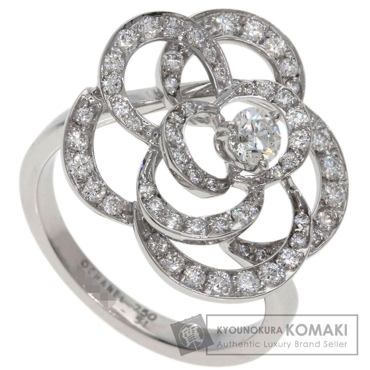 CHANEL シャネル カメリア ミディアム ダイヤモンド #51 リング・指輪 K18WG レディース [中古]