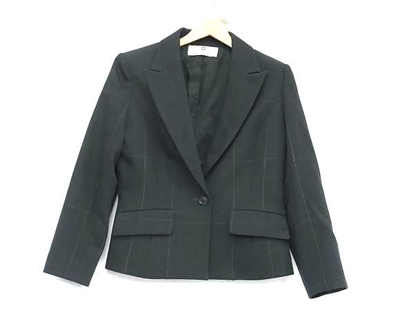 ■美品■ GIVENCHY ジバンシィ ウール100％ チェック柄 ジャケット 上着 表記サイズ 42 洋服 レディース グリーン系 DM9711