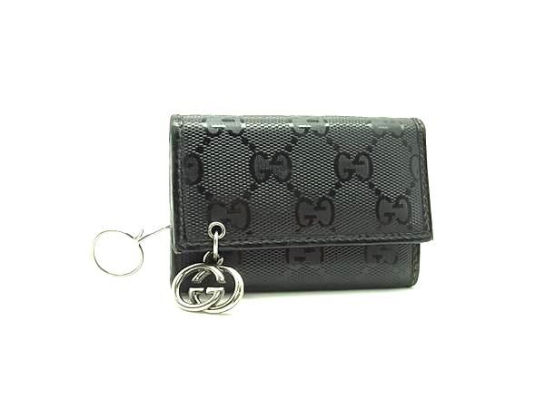 GUCCI グッチ 212111 GGインプリメ インターロッキングG PVC キーケース 鍵入れ メンズ レディース ブラック系 DM8102