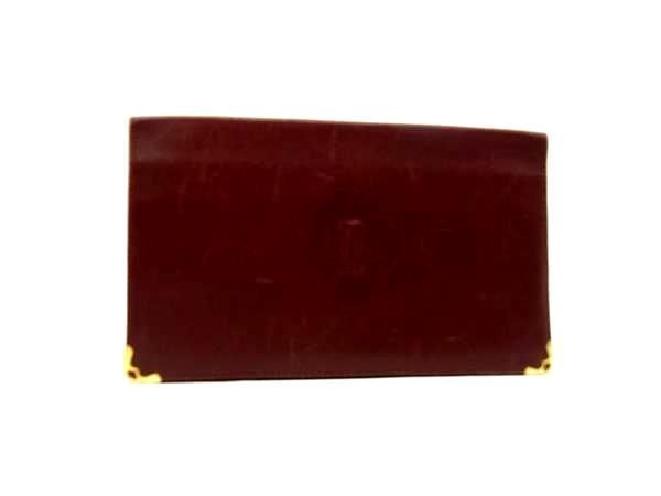 Cartier カルティエ マストライン レザー 二つ折り 長財布 札入れ カード入れ レディース ボルドー系 DM8110