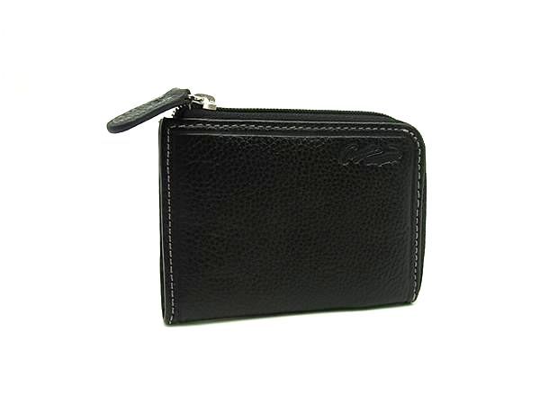 ■美品■ CROCODILE クロコダイル レザー カードケース カード入れ 名刺入れ メンズ ブラック系 DM8144