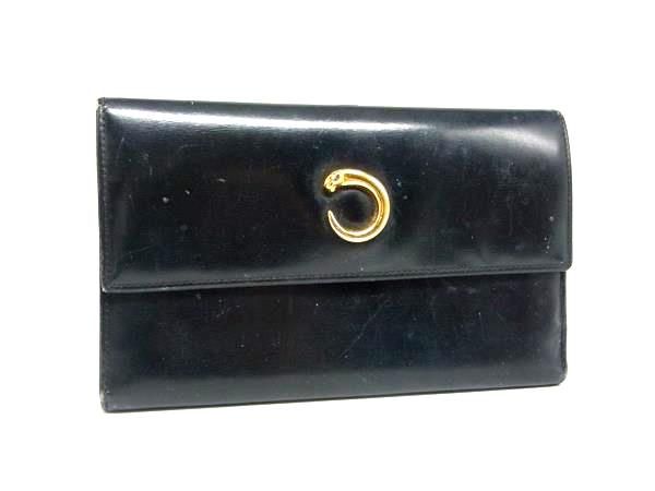 Cartier カルティエ パンテール レザー 三つ折り 長財布 ウォレット 札入れ 小銭入れ ブラック系 DN0827