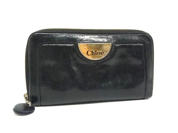 Chloe クロエ レザー ラウンドファスナー 長財布 ウォレット 札入れ 小銭入れ レディース ブラック系 DN0848 4,658円