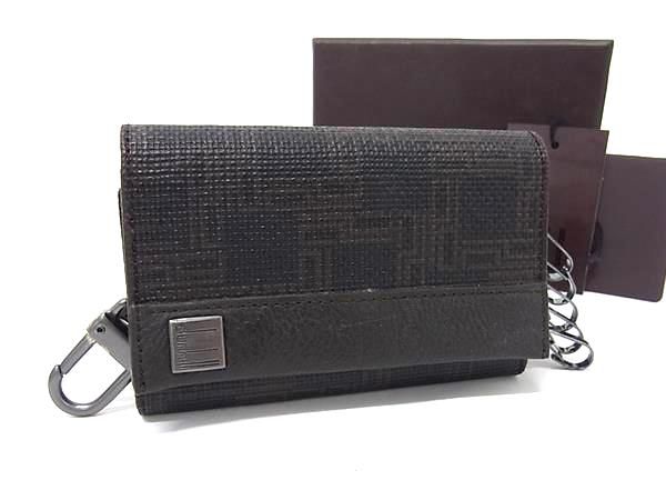 dunhill ダンヒル コンフィデンシャル ディーエイト PVC 6連 キーケース 鍵入れ メンズ ブラウン系 DN1282
