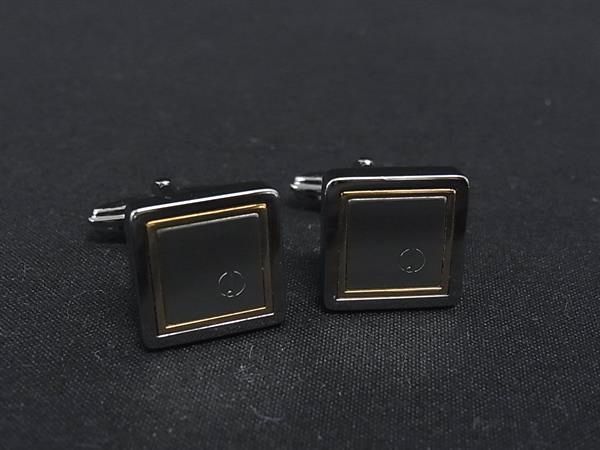 ■美品■ dunhill ダンヒル カフリンクス カフスボタン アクセサリー ビジネス 紳士 メンズ シルバー系×ゴールド系 DN1691