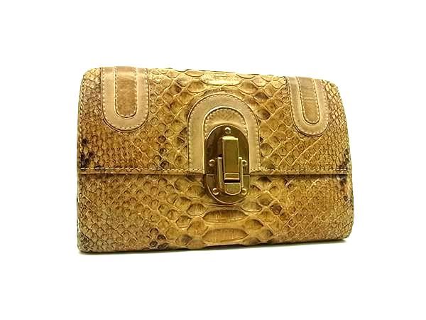 ■極上■本物■ Chloe クロエ クロコダイル 三つ折り長財布 ウォレット 札入れ 小銭入れ レディース ベージュ系 DM8182