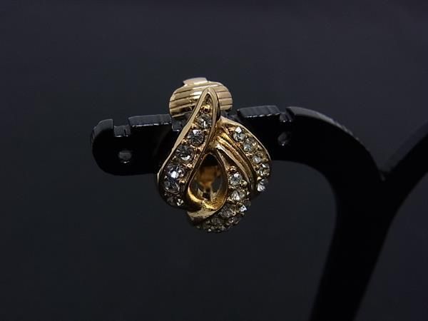 ■美品■ ChristianDior クリスチャンディオール ヴィンテージ 片耳のみ クリップ式 イヤリング アクセサリー ゴールド系 DN1782