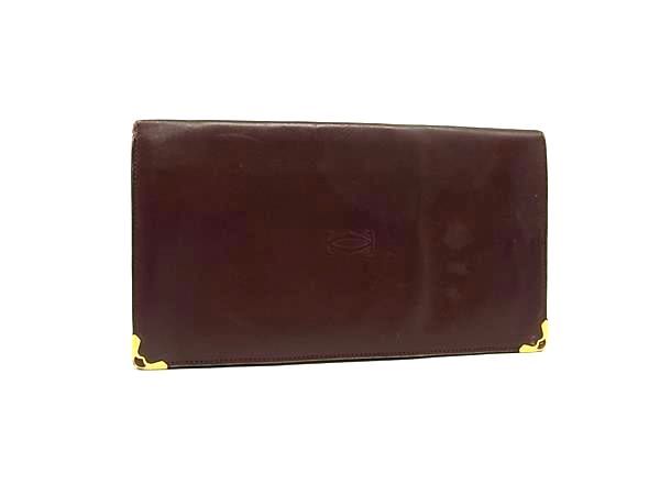 Cartier カルティエ マストライン レザー 二つ折り 長財布 ウォレット 札入れ レディース ボルドー系 DM8190
