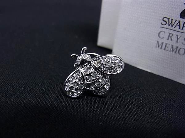 ■極美品■ SWAROVSKI スワロフスキー ラインストーン 昆虫 ピンバッジ ピンブローチ アクセサリー レディース シルバー系 DN1787