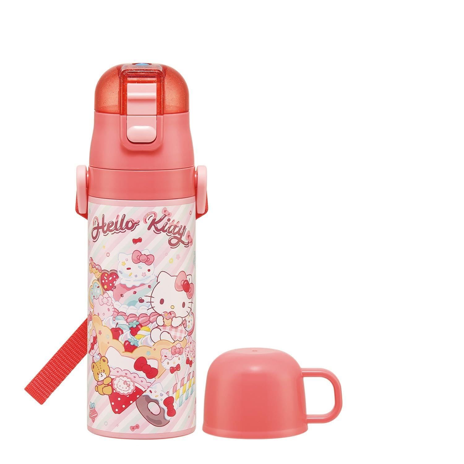 新品 スケーター(Skater) 水筒 子供用 2WAY 直飲み 470ml コップ飲み 430ml サンリオ ハローキティ Fancy Snacks Weets 女の子 ステンレス 保温保冷 軽量 waterbottle スポーツボトル キッズ こども 水瓶