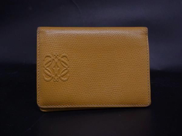 ロエベ アナグラム イエロー レザー ケース 小銭入れ ラウンドファスナー カードケース 本革 メンズ レディース MCM CG26-10 LOEWE - ロエベ アナグラム イエロー レザー コインケース 小銭入れ