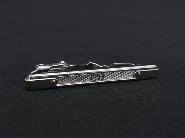 ■美品■ ChristianDior クリスチャンディオール ヴィンテージ ネクタイピン タイクリップ アクセサリー メンズ シルバー系 DN1839