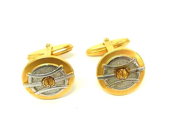 dunhill ダンヒル カフスボタン カフリンクス アクセサリー ビジネス メンズ 紳士 ゴールド系×シルバー系 DN1595