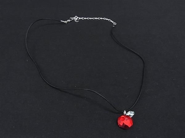 ■極美品■ SWAROVSKI スワロフスキー アップル リンゴモチーフ ネックレス ペンダント アクセサリー レッド系×ブラック系 DN1887