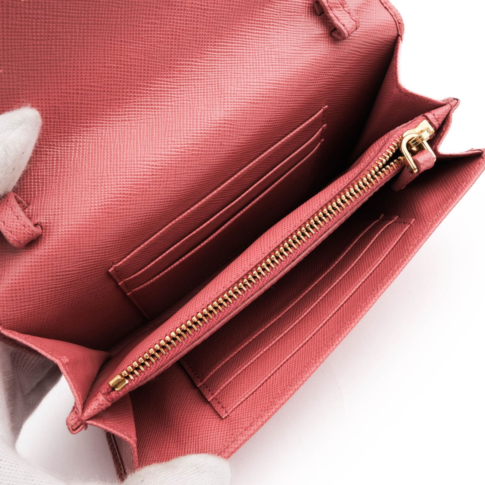 極美品】プラダ PRADA 二つ折り財布 サフィアーノ ウォレット バッグ 