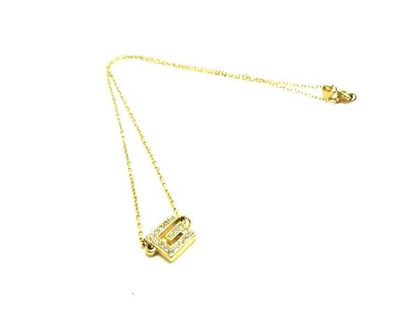 ■美品■ GIVENCHY ジバンシィ ラインストーン ネックレス ペンダント アクセサリー レディース ゴールド系×クリア DN0944