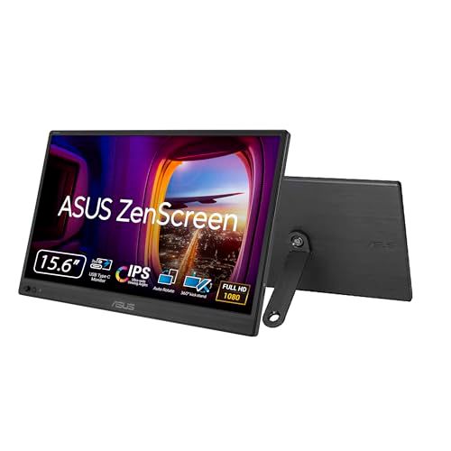 ASUS ポータブルモニター/ZenScreen MB169CK-J/ポータブルUSBモニター -15.6インチ / フルHD/IPS/デュアルUSB Type-C/フリッカーフリー/ブルーライト軽減機能/ノングレアパネル / 360°回転の b2f7b313