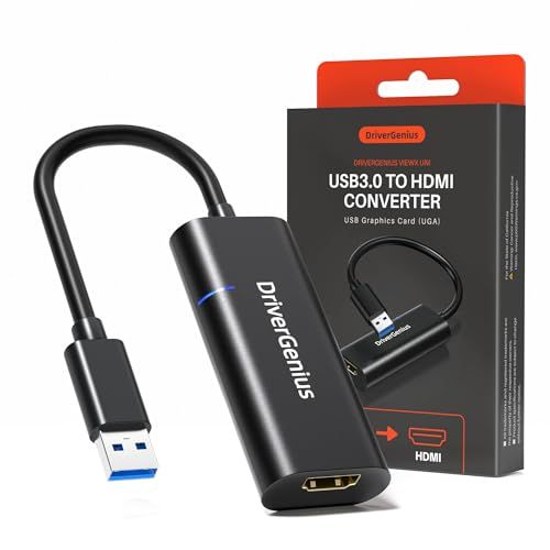 DriverGenius ViewX シリーズ USB 3.0 - HDMIディスプレイ変換アダプター、1080p60Hz対応・音声出力対応、USB給電式外付けグラフィックカード、オフィス作業・データ分析向け、Windows 10 & mac 8911a77e