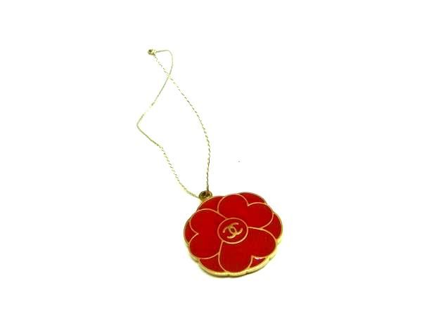 ■美品■ CHANEL シャネル カメリア オーナメント チャーム レディース レッド系×ゴールド系 DN0984