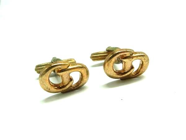 ChristianDior クリスチャンディオール カフス カフリンクス アクセサリー 紳士 ビジネス メンズ ゴールド系 DN1045
