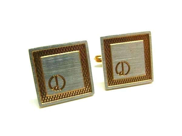 ■美品■ dunhill ダンヒル カフス カフリンクス アクセサリー 紳士 ビジネス メンズ ゴールド系×シルバー系 DN1049