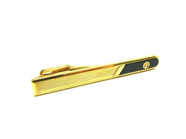 ■美品■ dunhill ダンヒル タイピン タイクリップ アクセサリー 紳士 ビジネス メンズ ゴールド系×ブラック系 DN1052