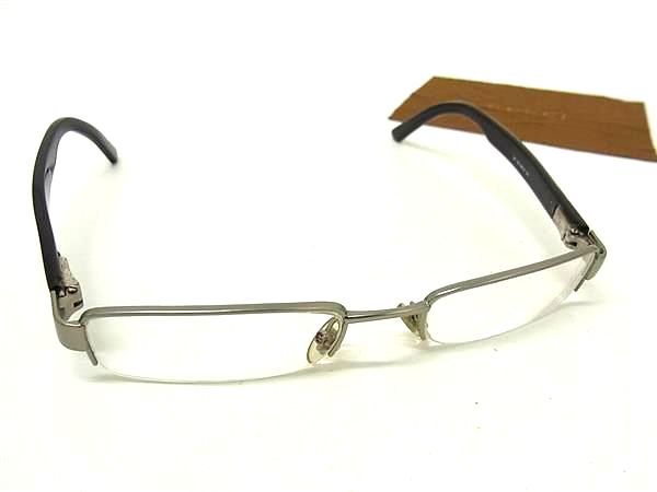 ■美品■ GUCCI グッチ GG1843/N 度入り メガネ 眼鏡 めがね メンズ シルバー系×ブラック系 DN2050